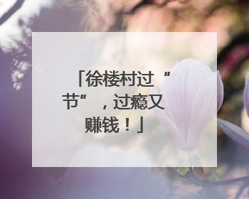 徐楼村过“节”，过瘾又赚钱！