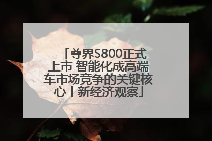 尊界S800正式上市 智能化成高端车市场竞争的关键核心丨新经济观察