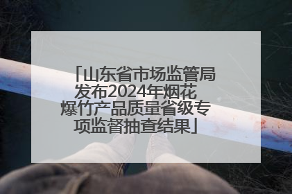 山东省市场监管局发布2024年烟花爆竹产品质量省级专项监督抽查结果