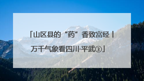 山区县的“药”香致富经丨万千气象看四川·平武③