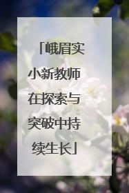 峨眉实小新教师在探索与突破中持续生长