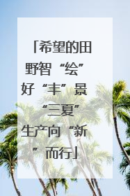 希望的田野智“绘”好“丰”景 “三夏”生产向“新”而行