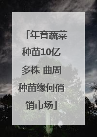 年育蔬菜种苗10亿多株 曲周种苗缘何俏销市场