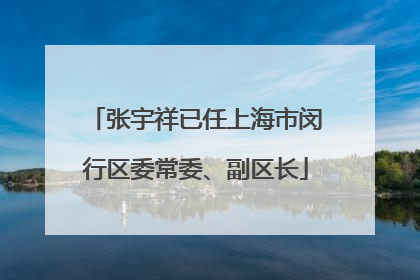 张宇祥已任上海市闵行区委常委、副区长