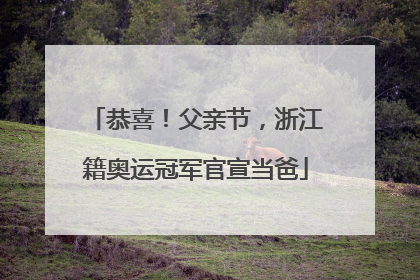 恭喜！父亲节，浙江籍奥运冠军官宣当爸