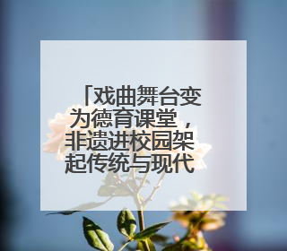 戏曲舞台变为德育课堂，非遗进校园架起传统与现代对话之桥