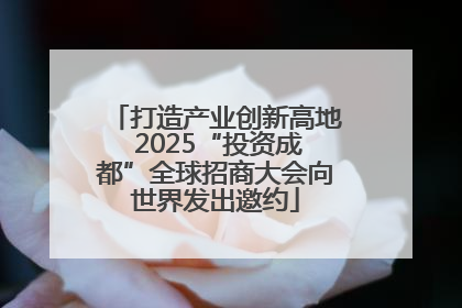 打造产业创新高地 2025“投资成都”全球招商大会向世界发出邀约
