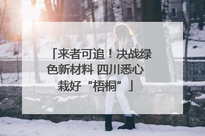 来者可追！决战绿色新材料 四川悉心栽好“梧桐”