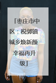 枣庄市中区：税郭镇城乡焕新颜 幸福再升级