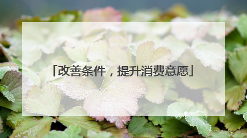 改善条件，提升消费意愿