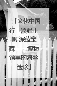 文化中国行｜浪起千帆 深蓝宝藏——博物馆里的海丝遗珍