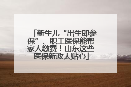 新生儿“出生即参保”、职工医保能帮家人缴费！山东这些医保新政太贴心