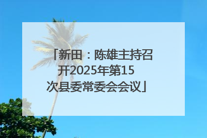 新田：陈雄主持召开2025年第15次县委常委会会议