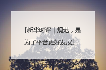 新华时评｜规范，是为了平台更好发展