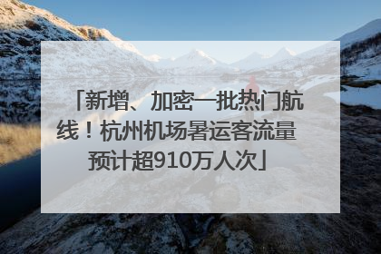 新增、加密一批热门航线！杭州机场暑运客流量预计超910万人次