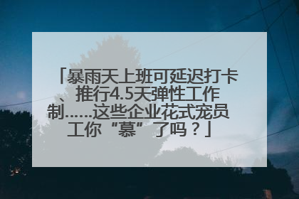 暴雨天上班可延迟打卡、推行4.5天弹性工作制……这些企业花式宠员工你“慕”了吗？