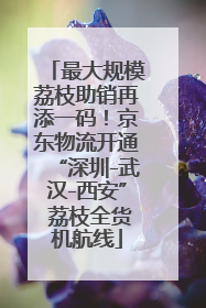 最大规模荔枝助销再添一码！京东物流开通“深圳-武汉-西安” 荔枝全货机航线