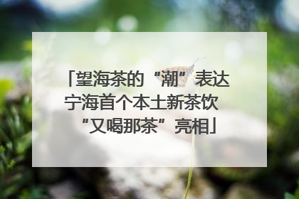 望海茶的“潮”表达 宁海首个本土新茶饮“又喝那茶”亮相