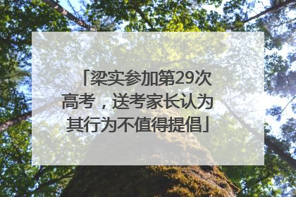梁实参加第29次高考，送考家长认为其行为不值得提倡