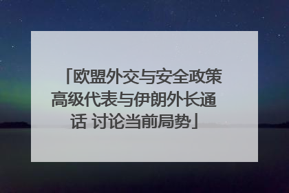 欧盟外交与安全政策高级代表与伊朗外长通话 讨论当前局势