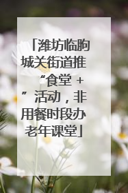 潍坊临朐城关街道推“食堂 +”活动，非用餐时段办老年课堂