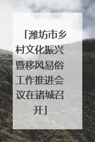 潍坊市乡村文化振兴暨移风易俗工作推进会议在诸城召开
