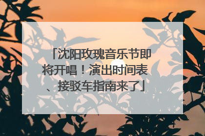 沈阳玫瑰音乐节即将开唱！演出时间表、接驳车指南来了