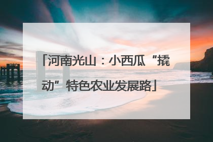 河南光山：小西瓜“撬动”特色农业发展路