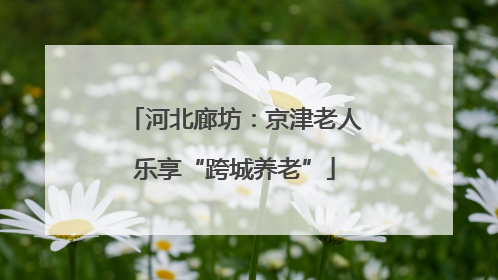 河北廊坊：京津老人乐享“跨城养老”