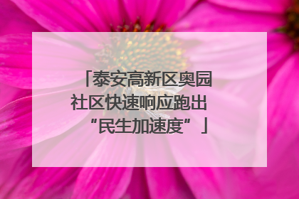 泰安高新区奥园社区快速响应跑出“民生加速度”