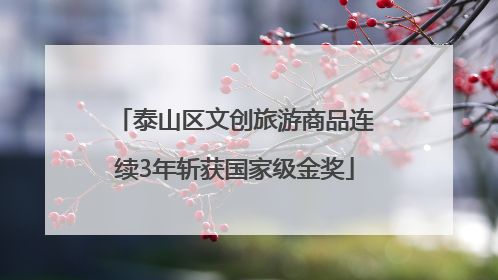 泰山区文创旅游商品连续3年斩获国家级金奖
