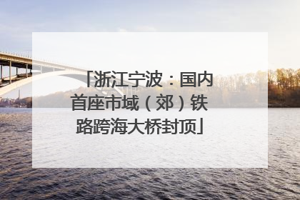 浙江宁波：国内首座市域（郊）铁路跨海大桥封顶