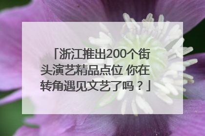 浙江推出200个街头演艺精品点位 你在转角遇见文艺了吗？