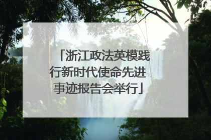 浙江政法英模践行新时代使命先进事迹报告会举行