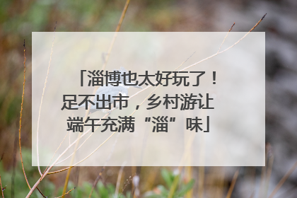 淄博也太好玩了！足不出市，乡村游让端午充满“淄”味