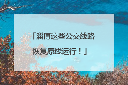 淄博这些公交线路恢复原线运行！