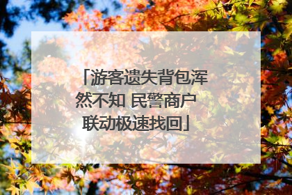 游客遗失背包浑然不知 民警商户联动极速找回