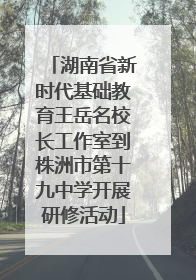 湖南省新时代基础教育王岳名校长工作室到株洲市第十九中学开展研修活动