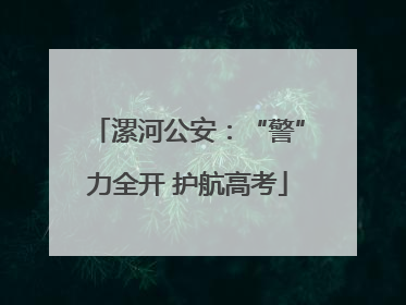 漯河公安：“警”力全开 护航高考