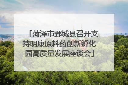 菏泽市鄄城县召开支持明康原料药创新孵化园高质量发展座谈会