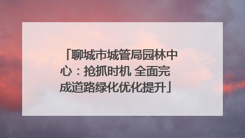 聊城市城管局园林中心：抢抓时机 全面完成道路绿化优化提升