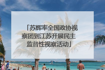苏辉率全国政协视察团到江苏开展民主监督性视察活动
