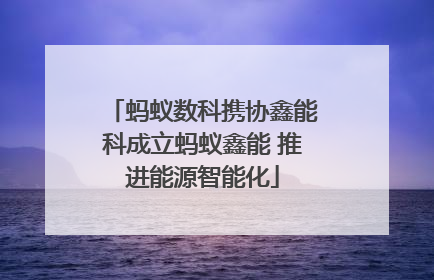 蚂蚁数科携协鑫能科成立蚂蚁鑫能 推进能源智能化