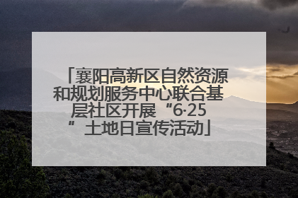 襄阳高新区自然资源和规划服务中心联合基层社区开展“6·25”土地日宣传活动