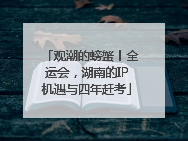 观潮的螃蟹丨全运会，湖南的IP机遇与四年赶考