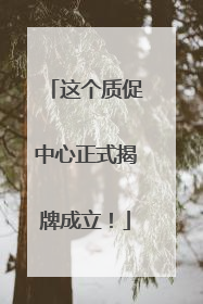 这个质促中心正式揭牌成立！