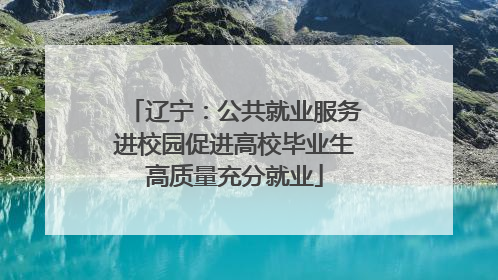 辽宁：公共就业服务进校园促进高校毕业生高质量充分就业