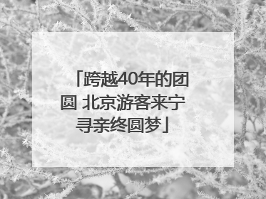 跨越40年的团圆 北京游客来宁寻亲终圆梦