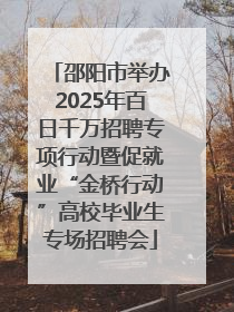 邵阳市举办2025年百日千万招聘专项行动暨促就业“金桥行动”高校毕业生专场招聘会