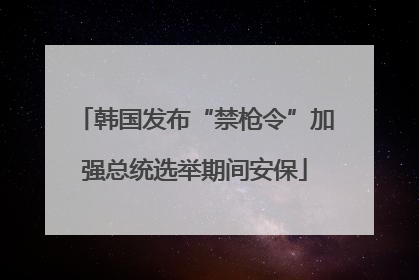 韩国发布“禁枪令”加强总统选举期间安保